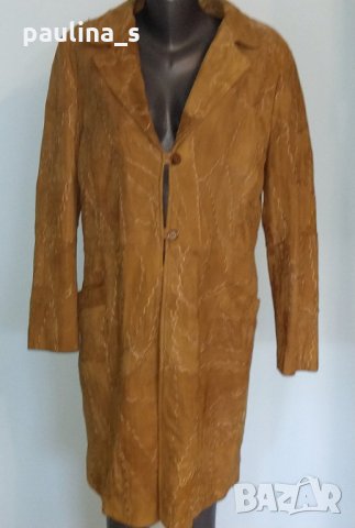 Уникaлно дамско манто от естествен велур "One Two"plus size / голям размер , снимка 2 - Палта, манта - 16010681