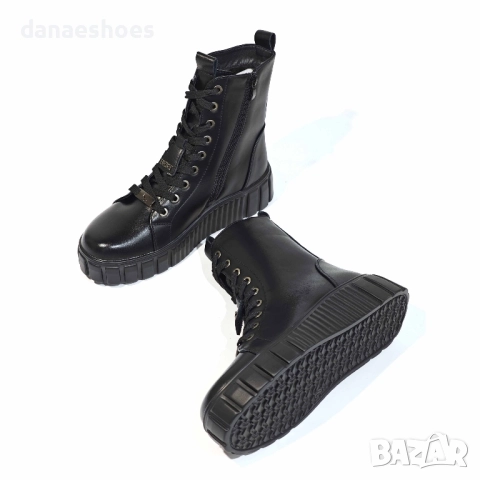 Дамски спортни боти в черно с ефектна подметка , снимка 3 - Дамски боти - 52075587