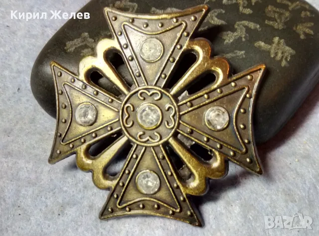 ИНТЕРЕСНА РИЦАРСКА МЕСИНГОВА АРТ АПЛИКАЦИЯ във ФОРМАТА на МАЛТИЙСКИ КРЪСТ 48762, снимка 9 - Други - 48842349