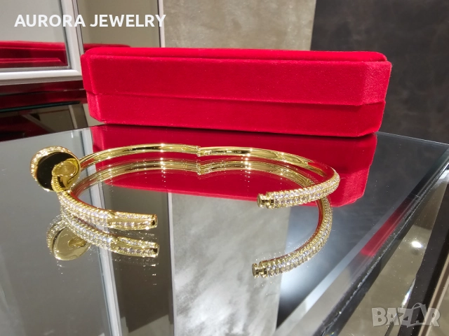 CARTIER Nail Juste un Clou Gold Large Paved Diamonds Гривна Пирон, снимка 7 - Гривни - 52843799