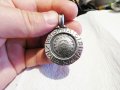 Сребърен синджир със сребърен медальон с вечния календар на Маите, обгърнат от 12-те зоди, снимка 3