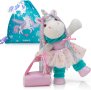 Itsy Unicorn Плюшена играчка розов еднорог с дрехи за обличане като кукла балерина, снимка 1