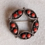 Уникална брошка с корали. Сребро., снимка 1