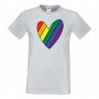 Мъжка тениска Rainbow Heart multicolor Прайд,Празник.Повод,Изненада