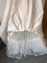 Сватбена булчинска рокля царствена естествена сурова коприна шампанско с шлейф, снимка 11