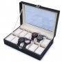 1757 Кутия за часовници с 12 отделения, снимка 1 - Подаръци за мъже - 34659326