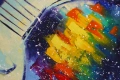 "Цветен звук" Картина 70х50см, Маслена живопис с шпакла, снимка 3