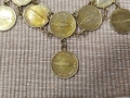 Сребърна Гривна От  Монети 0,800 Във Златно Покритие , снимка 8