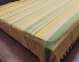 Памучен чаршаф ръчно тъкан - жълто и зелено, снимка 1 - Покривки за легло - 38257847