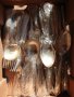 посребрени вилици ножове лъжици комплект за сервиране, снимка 1 - Прибори за хранене, готвене и сервиране - 34712897