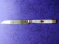 Стар сребърен нож със седефена дръжка, снимка 1 - Антикварни и старинни предмети - 28012840