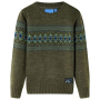 Детски плетен пуловер, каки, 116(SKU:14486