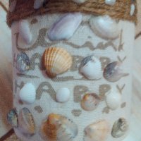 "Морска"стъклена саксийка,вазичка , снимка 3 - Морски сувенири - 37732257