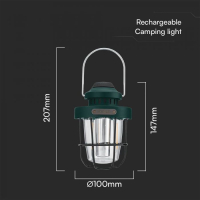 LED Акумулаторна Лампа 3W SMD+2W Пламък, снимка 6 - Външни лампи - 44881902