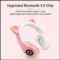 Bluetooth светещи слушалки Котешки уши, снимка 6 - Bluetooth слушалки - 35205047