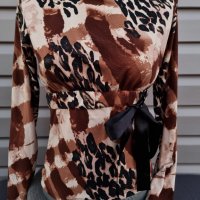 Дамска блуза с дълъг ръкав в кафяво-бежав цвят -модел 33, снимка 6 - Блузи с дълъг ръкав и пуловери - 39225133