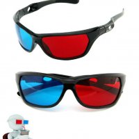 Класически 3D Анаглифни очила червено и синьо стъкло , снимка 1 - Други - 26817217