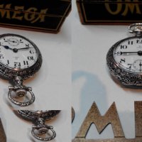 Джобен часовник ОМЕГА OMEGA сребро, снимка 6 - Джобни - 32497415