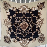 Красив копринен шал 87 см на 85 см., снимка 3 - Шалове - 32252400