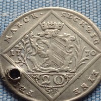 Сребърна монета 20 кройцера 1770г. Йозеф втори Нюрнберг за КОЛЕКЦИОНЕРИ 13685, снимка 4 - Нумизматика и бонистика - 42944572