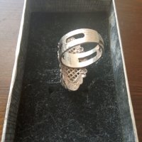 Стар сребърен пръстен 925 с натурален седеф става за всички размери , снимка 7 - Пръстени - 32311562