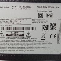 Samsung UE43RU7092U на части, снимка 3 - Части и Платки - 32691302