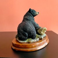 Колекционерска декоративна фигура Черна мечка с малко мече, снимка 3 - Колекции - 40160185