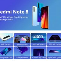 Xiaomi Redmi Note 8 4К 6.3" 4000mAh 18W 4GB RAM 64GB ROM 8Ядра Snapdragon 665 4G 48MP 5хКамери Черен, снимка 4 - Xiaomi - 26654177