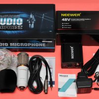 Кондензаторен микрофон Floureon BМ-800 + фантомно захранване Neewer 48V , снимка 1 - Микрофони - 28344847