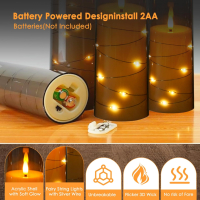 Szycdkj 5 бр. Безпламъчни LED свещи, работещи с батерии, с дистанционно управление, за декор, сиво, снимка 4 - Декорация за дома - 44866060