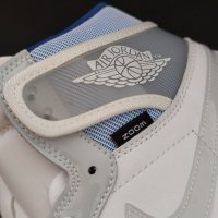 Nike Air Jordan 1 High Zoom White Blue Нови Оригинални Обувки Размер 43 Номер Кецове Маратонки, снимка 12 - Кецове - 39460719
