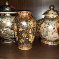 Сатцума Satsuma стара голяма ваза порцелан маркировка, снимка 7 - Антикварни и старинни предмети - 43170850