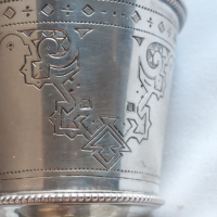Царска Русия сребърна 84 чаша за кафе с подложна чиния, снимка 8 - Антикварни и старинни предмети - 44905716