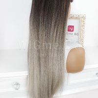 Дълга права кестеняво руса перука Стела с бретон, снимка 8 - Аксесоари за коса - 30608323