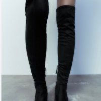 Zara дълги ботуши над коляното. Чизми Зара, снимка 3 - Дамски ботуши - 44141373