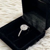 Сребърен пръстен с камъчета от цирконий, снимка 1 - Пръстени - 43952474