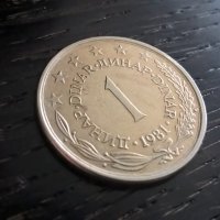 Монета - Югославия - 1 динар | 1981г., снимка 1 - Нумизматика и бонистика - 33271062
