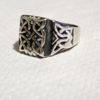 Мъжки сребърен пръстен, Старинен сребърен пръстен с викингски възел - символът на вечноста., снимка 4 - Пръстени - 33099167