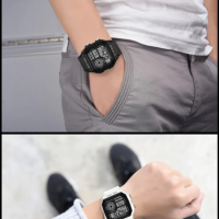 SYNOKE Мъжки цифров часовник спортен многофункционален водоустойчив, снимка 3 - Мъжки - 44858428
