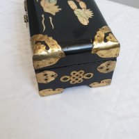 Стара китайска кутия за бижута от черно дърво и седеф, снимка 5 - Антикварни и старинни предмети - 43452723