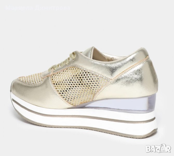 Дамски страхотни златисти маратонки, снимка 1