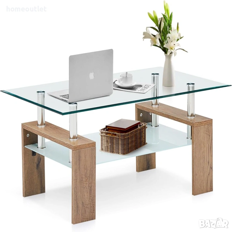 ПРОМОЦИЯ Маса със стъклен плот CLIPOP C-BU-CT-0127BD, снимка 1