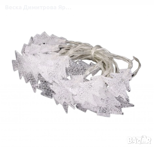 Вълшебни Коледни лампички с елхички, снимка 1