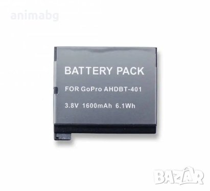 ANIMABG Батерия модел GoPro AHDBT-401 за спортна екшън камера за дрон на GoPro с капацитет 1600mAh 3, снимка 1