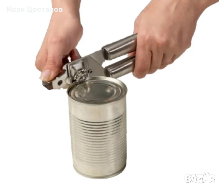 Стилна и здрава ръчна отварачка за консерви от инокс, снимка 1