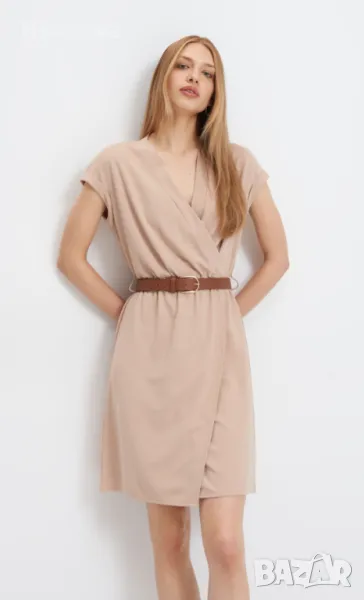 MOHITO Eлегантна рокля с кожен колан, снимка 1