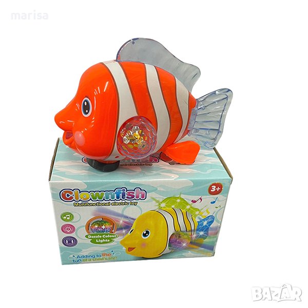 Музикален Рибка с функции, забавна играчка със звук, светлина и движение, в кутия 23335, снимка 1