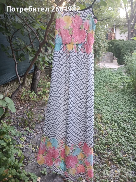 Прекрасна феерична дълга рокля на цветя , снимка 1