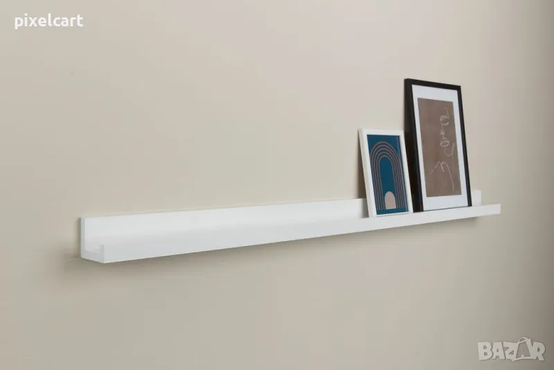 0269 Рафт за снимки 115x7 бял, снимка 1