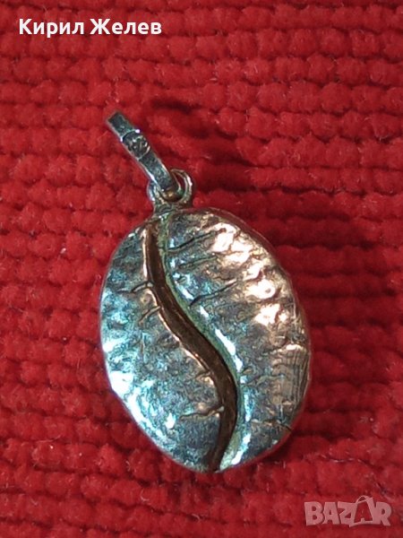 СРЕБЪРЕН АРТ ПЕНДАНТ МЕДАЛЬОН СРЕБРО 925 във ФОРМАТА на КАФЕЕНО ЗЪРНО ХУДОЖЕСТВЕНА ИЗРАБОТКА 28462, снимка 1